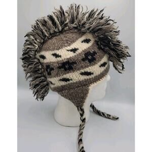 Wool Mohawk Style Sherpa‎ Hat Made In Nepal